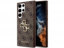 Guess Big 4G Monogram Case Bruin - Samsung Galaxy S24 Ultra hoesje