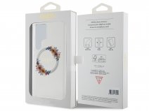 Guess Flower Wreath MagSafe Case Clear - Samsung Galaxy S24 Ultra hoesje