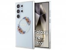 Guess Flower Wreath MagSafe Case Clear - Samsung Galaxy S24 Ultra hoesje