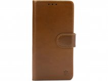 CaseMania Leather Bookcase Tan - Samsung Galaxy S25 FE Hoesje Leer