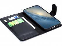 CaseMania Leather Bookcase Zwart - Samsung Galaxy S25 FE Hoesje Leer