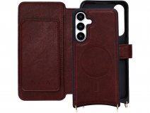 CaseMania 2in1 Bookcase met Koord en Minibag - Samsung S25 Hoesje Bordeaux