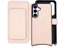 CaseMania 2in1 Bookcase met Koord en Minibag - Samsung S25 Hoesje Roze