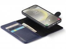 CaseMania 2in1 Magnetic Leather Bookcase Donkerblauw - Samsung Galaxy S25 Hoesje Leer