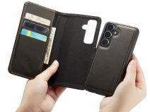 CaseMania 2in1 Magnetic Leather Bookcase Grijs - Samsung Galaxy S25 Hoesje Leer