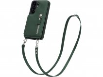 CaseMania Crossbody Wallet Case met Koord - Samsung Galaxy S25 Hoesje Groen