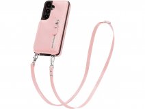 CaseMania Crossbody Wallet Case met Koord - Samsung Galaxy S25 Hoesje Roze