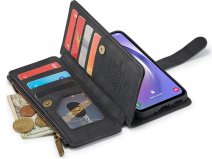 CaseMania Ritsvak Wallet Case Zwart - Samsung Galaxy S25 Hoesje