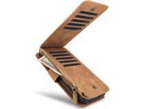 CaseMania 2in1 Wallet Ritsvak Case Bruin - Samsung Galaxy S25 Hoesje