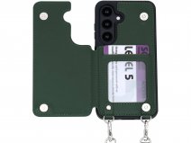 CaseMania Crossbody Wallet Case met Koord - Samsung Galaxy S25+ Hoesje Groen