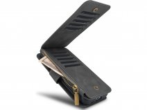 CaseMania 2in1 Wallet Ritsvak Case Zwart - Samsung Galaxy S25+ Hoesje