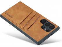 CaseMania Card Backcase Cognac - Samsung Galaxy S25 Ultra Hoesje Pashouder