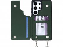 CaseMania Crossbody Wallet Case met Koord - Samsung Galaxy S25 Ultra Hoesje Groen