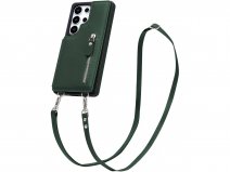 CaseMania Crossbody Wallet Case met Koord - Samsung Galaxy S25 Ultra Hoesje Groen