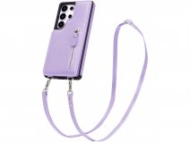 CaseMania Crossbody Wallet Case met Koord - Samsung Galaxy S25 Ultra Hoesje Lila