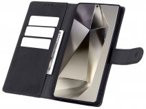 CaseMania Leather Bookcase Zwart - Samsung Galaxy S25 Ultra hoesje