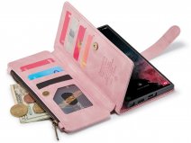 CaseMania Ritsvak Wallet Case Roze - Samsung Galaxy S25 Ultra Hoesje
