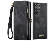 CaseMe 2in1 Wallet Ritsvak Case Zwart - Samsung Galaxy S25 Ultra Hoesje