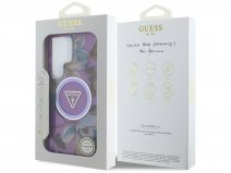 Guess Flowers MagSafe Case Paars - Samsung Galaxy S25 Ultra hoesje