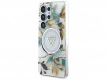 Guess Flowers MagSafe Case Wit - Samsung Galaxy S25 Ultra hoesje