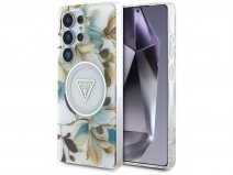 Guess Flowers MagSafe Case Wit - Samsung Galaxy S25 Ultra hoesje