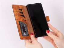 Solidenz Wax Leather Wallet Bruin - Samsung Galaxy S25 Ultra Hoesje Leer