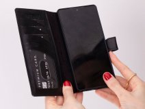 Solidenz Top Grain Wallet Zwart - Samsung Galaxy S25 Ultra Hoesje Leer
