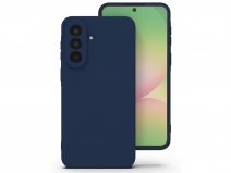 CaseMania Silicon Microfiber Case Donkerblauw - Samsung Galaxy S26 FE hoesje