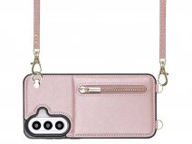 Solidenz Crossbody Wallet Case met Koord - Samsung Galaxy S26 FE Hoesje Roze