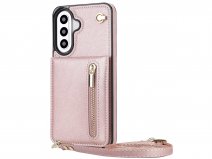 Solidenz Crossbody Wallet Case met Koord - Samsung Galaxy S26 FE Hoesje Roze