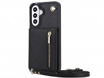 Solidenz Crossbody Wallet Case met Koord - Samsung Galaxy S26 FE Hoesje Zwart