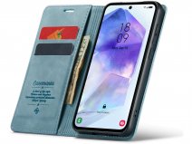 CaseMania Vintage Slim Bookcase Aqua - Samsung Galaxy S26 hoesje