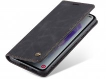 CaseMania Vintage Slim Bookcase Zwart - Samsung Galaxy S26 hoesje