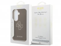 Guess Big 4G Saffiano Case Bruin - Samsung Galaxy S26 hoesje