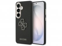 Guess Big 4G Saffiano Case Zwart - Samsung Galaxy S26 hoesje