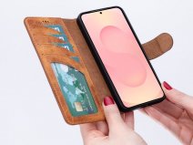 Solidenz Wax Leather Wallet Bruin - Samsung Galaxy S26+ Hoesje Leer