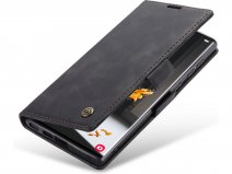 CaseMania Vintage Slim Bookcase Zwart - Samsung Galaxy S26 Ultra hoesje