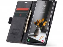 CaseMania Vintage Slim Bookcase Zwart - Samsung Galaxy S26 Ultra hoesje