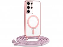 Shiny Crossbody Case Rosé - Samsung Galaxy S26 Ultra hoesje met Koord Qi2 MagSafe
