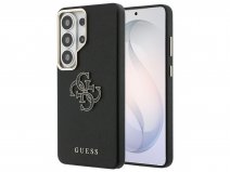 Guess Big 4G Saffiano Case Zwart - Samsung Galaxy S26 Ultra hoesje