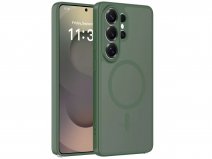 CaseMania Lens Protection Samsung Galaxy S26 Ultra Hoesje Frosted MagSafe Case Groen