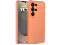 CaseMania Lens Protection Samsung Galaxy S26 Ultra Hoesje Frosted MagSafe Case Oranje