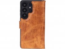 Solidenz Wax Leather Wallet Bruin - Samsung Galaxy S26 Ultra Hoesje Leer