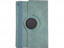 Vintage Draaibare Swivel Stand Case Aqua - Samsung Galaxy Tab S10 FE/S9 FE/S9 Hoesje