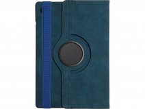 Vintage Draaibare Swivel Stand Case Donkerblauw - Samsung Galaxy Tab S10 FE/S9 FE/S9 Hoesje