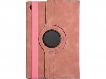 Vintage Draaibare Swivel Stand Case Roze - Samsung Galaxy Tab S10 FE/S9 FE/S9 Hoesje