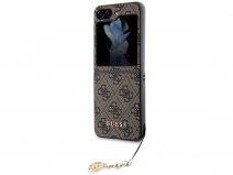 Guess Monogram Charm Case Bruin - Samsung Galaxy Z Flip 5 hoesje