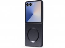 CaseMania Carbon MagSafe Case Zwart - Samsung Galaxy Z Flip 7 hoesje