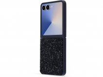 CaseMania Diamond Inlay Case Zwart - Samsung Galaxy Z Flip 7 hoesje