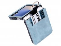 CaseMania Vintage Slim Wallet Case Aqua - Samsung Galaxy Z Flip 7 hoesje